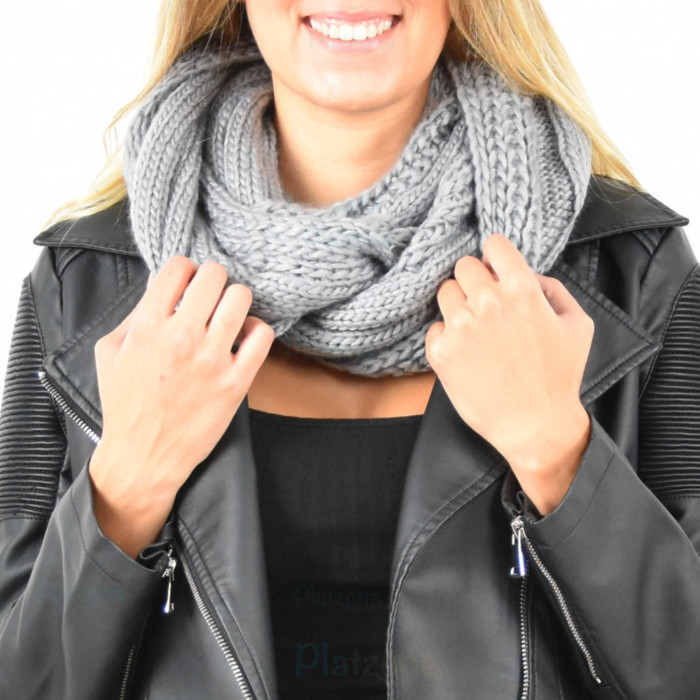 Scarf loopschal tube scarf knit gray